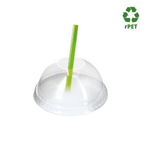 rPET Dome Cover with Hole Transparent 78Ø - 1000 pcs.